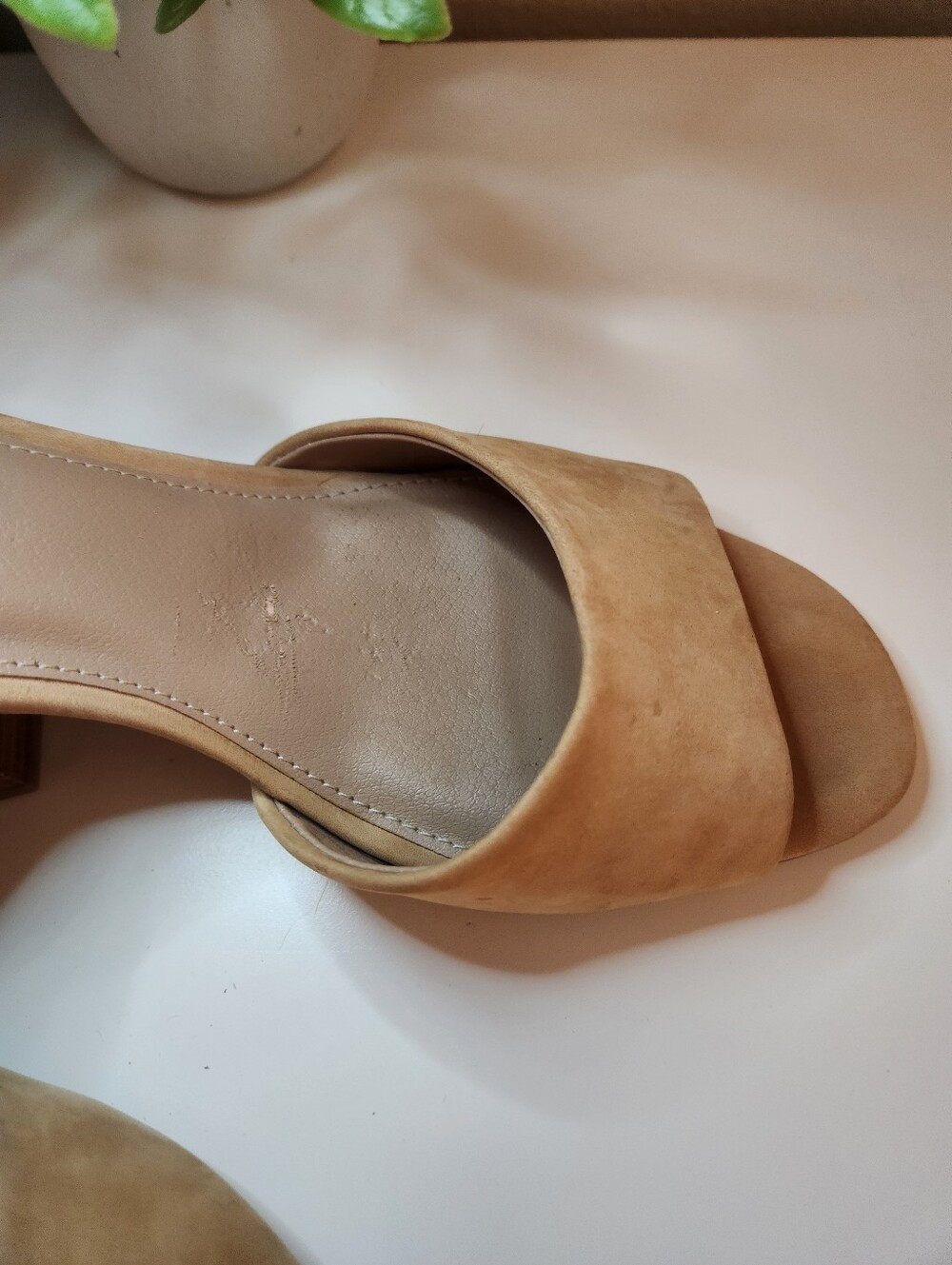 Steve Madden Tan Suede Ankle-Strap Block Heels - Picture 4 of 10